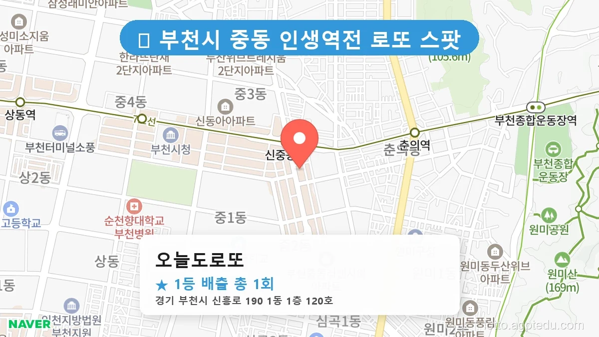 경기 부천시 중동 중동 로또 명당 오늘도로또 1등 당첨 배출점 전경