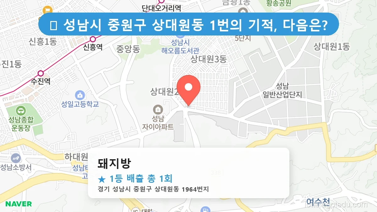 경기 성남시 중원구 상대원동 상대원동 로또 명당 돼지방 1등 당첨 배출점 전경