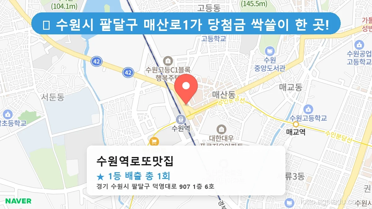 제1214회 로또 1등 당첨점: 양산시 북부동, 수원시 매산로1가 로또 명당 총정리!