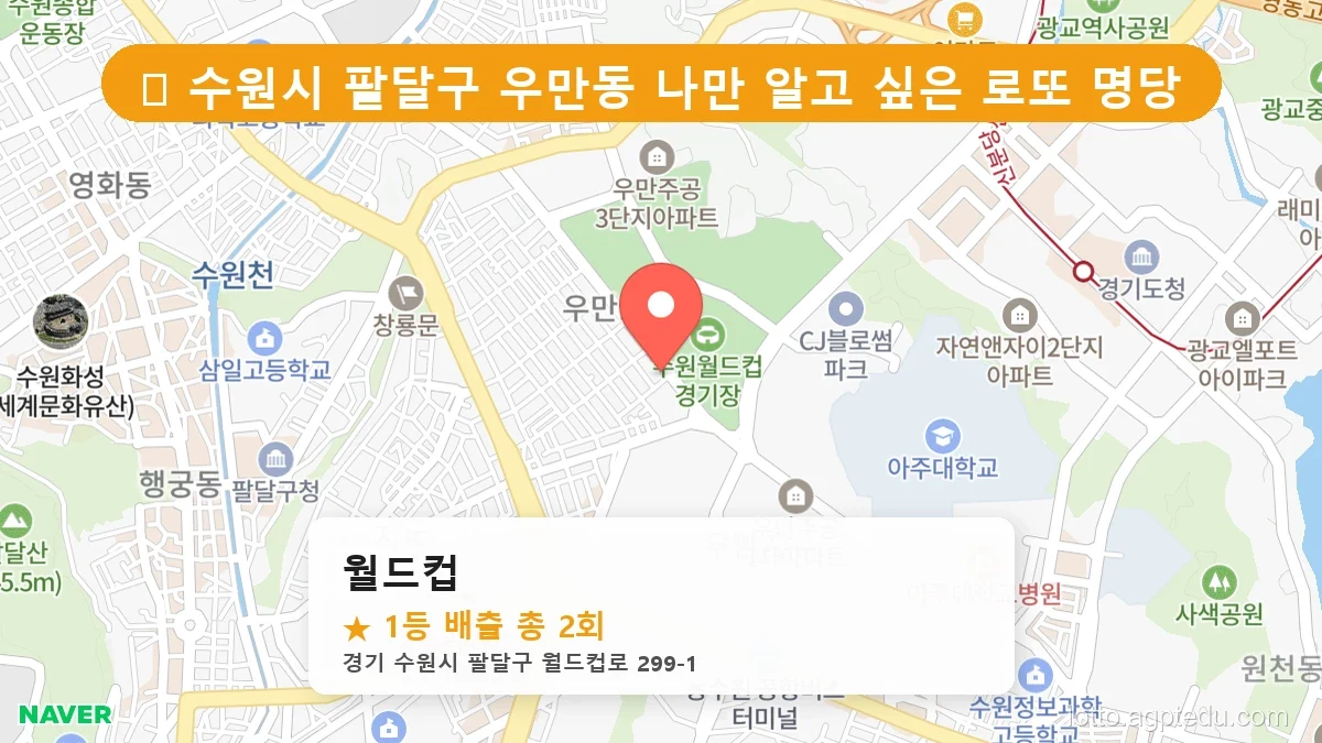 [2026 경기 수원시 팔달구 우만동 로또 명당 BEST 6] 이번 주 당첨 주인공이 나올 명당은?