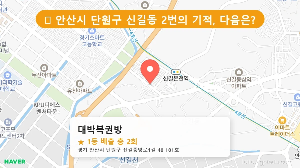 경기 안산시 단원구 신길동 신길동 로또 명당 대박복권방 1등 당첨 배출점 전경