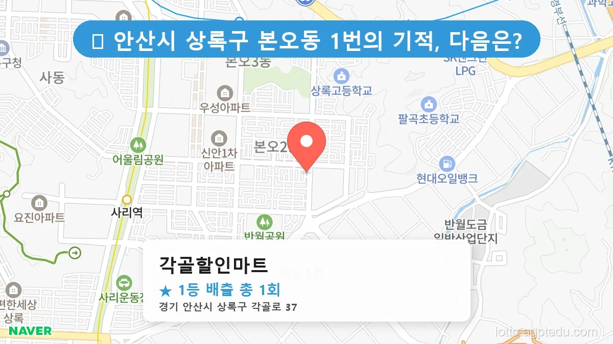 경기 안산시 상록구 본오동 본오동 로또 명당 각골할인마트 1등 당첨 배출점 전경