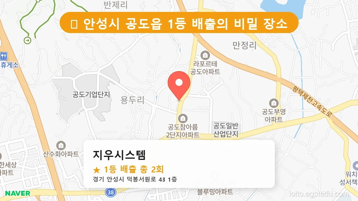 경기 안성시 공도읍 공도읍 로또 명당 지우시스템 1등 당첨 배출점 전경