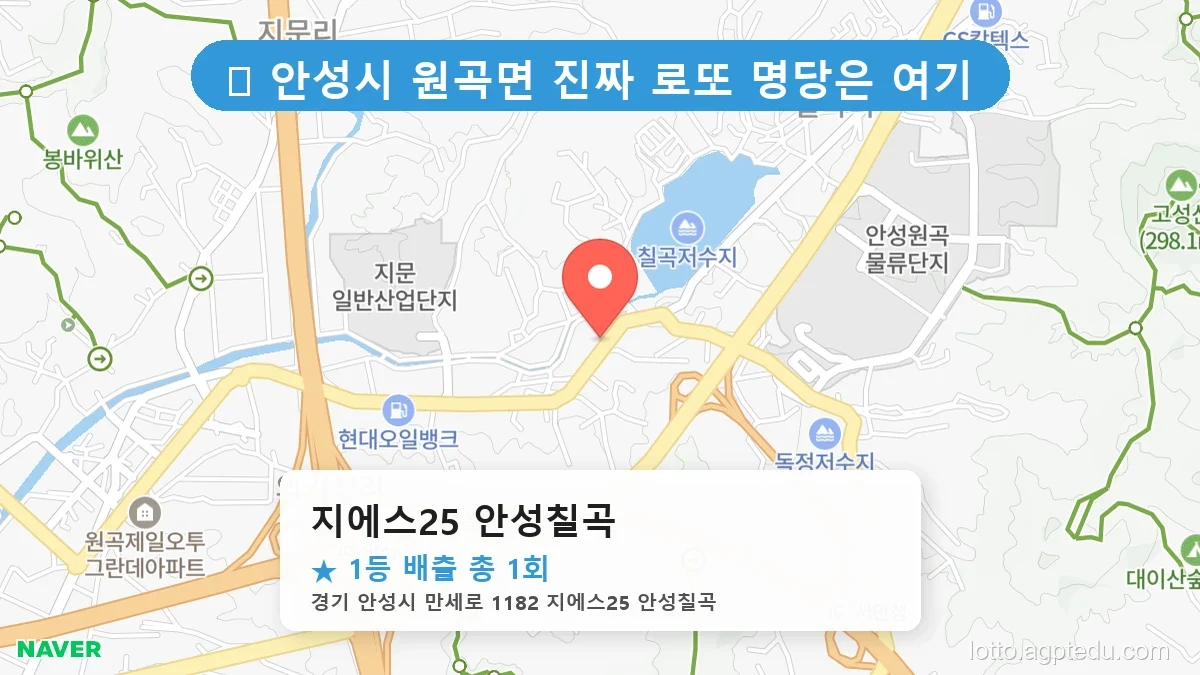 경기 안성시 원곡면 원곡면 로또 명당 지에스25 안성칠곡 1등 당첨 배출점 전경