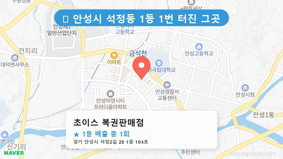 경기 안성시 석정동 석정동 로또 명당 초이스 복권판매점 1등 당첨 배출점 전경