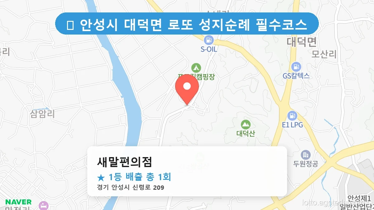 제1199회 안성시 대덕면 로또 명당 새말편의점 위치 및 상세정보