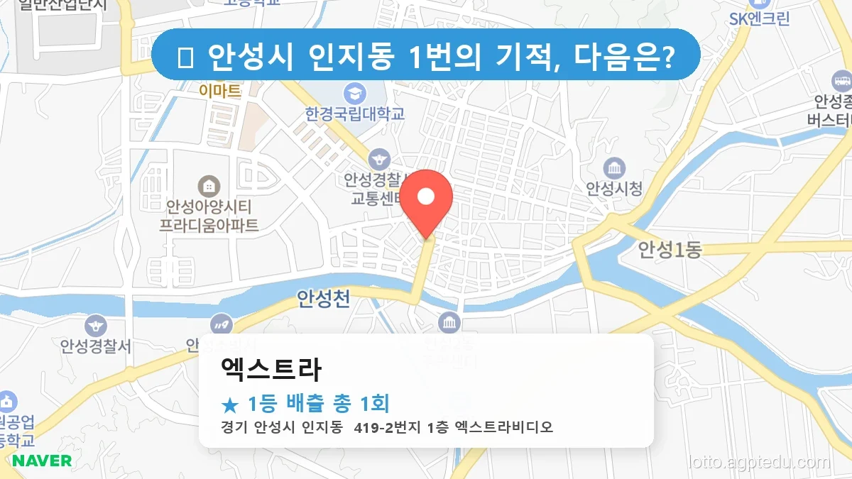 경기 안성시 인지동 인지동 로또 명당 엑스트라 1등 당첨 배출점 전경