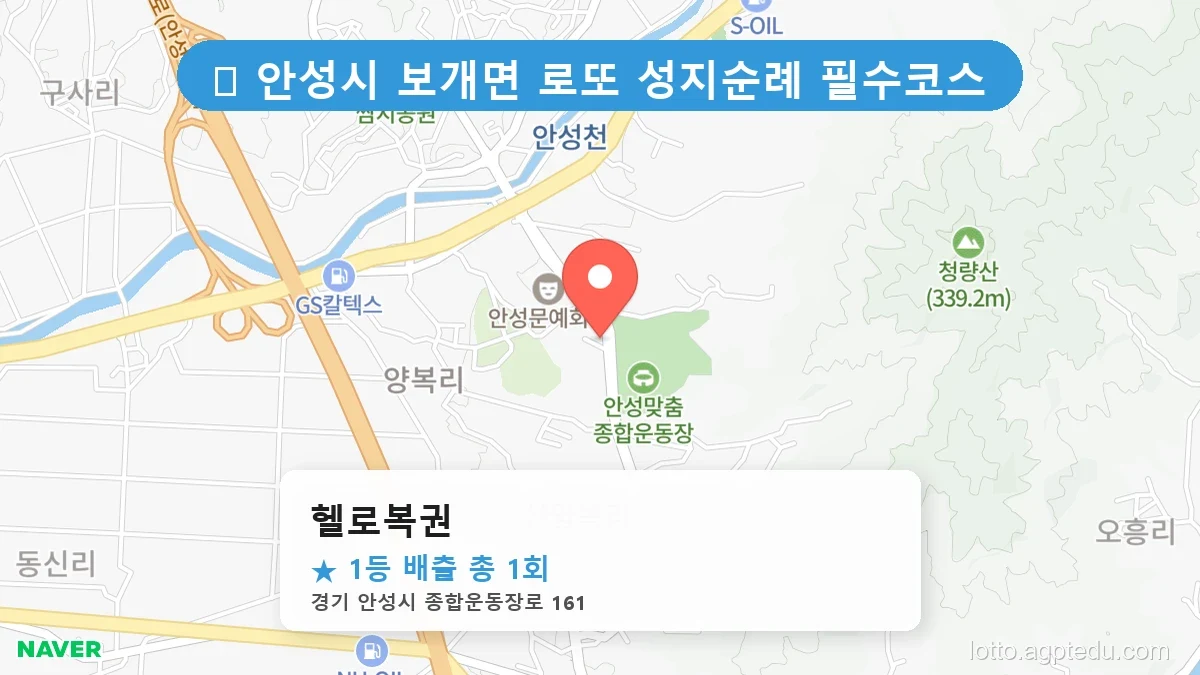 경기 안성시 보개면 보개면 로또 명당 헬로복권 1등 당첨 배출점 전경