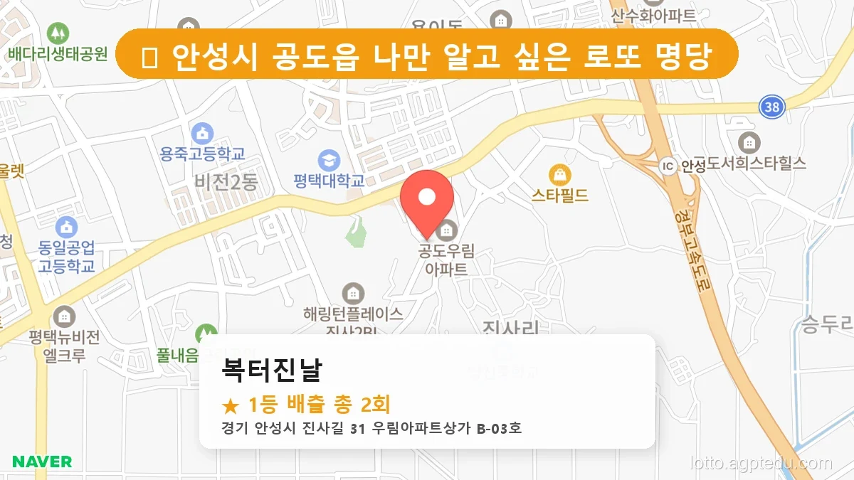 경기 안성시 공도읍 공도읍 로또 명당 복터진날 1등 당첨 배출점 전경