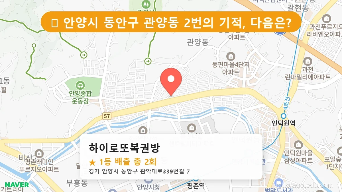경기 안양시 동안구 관양동 관양동 로또 명당 하이로또복권방 1등 당첨 배출점 전경
