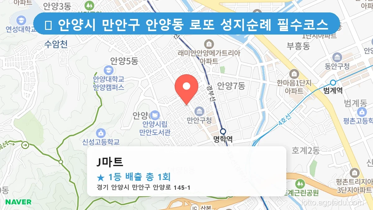 경기 안양시 만안구 안양동 안양동 로또 명당 J마트 1등 당첨 배출점 전경