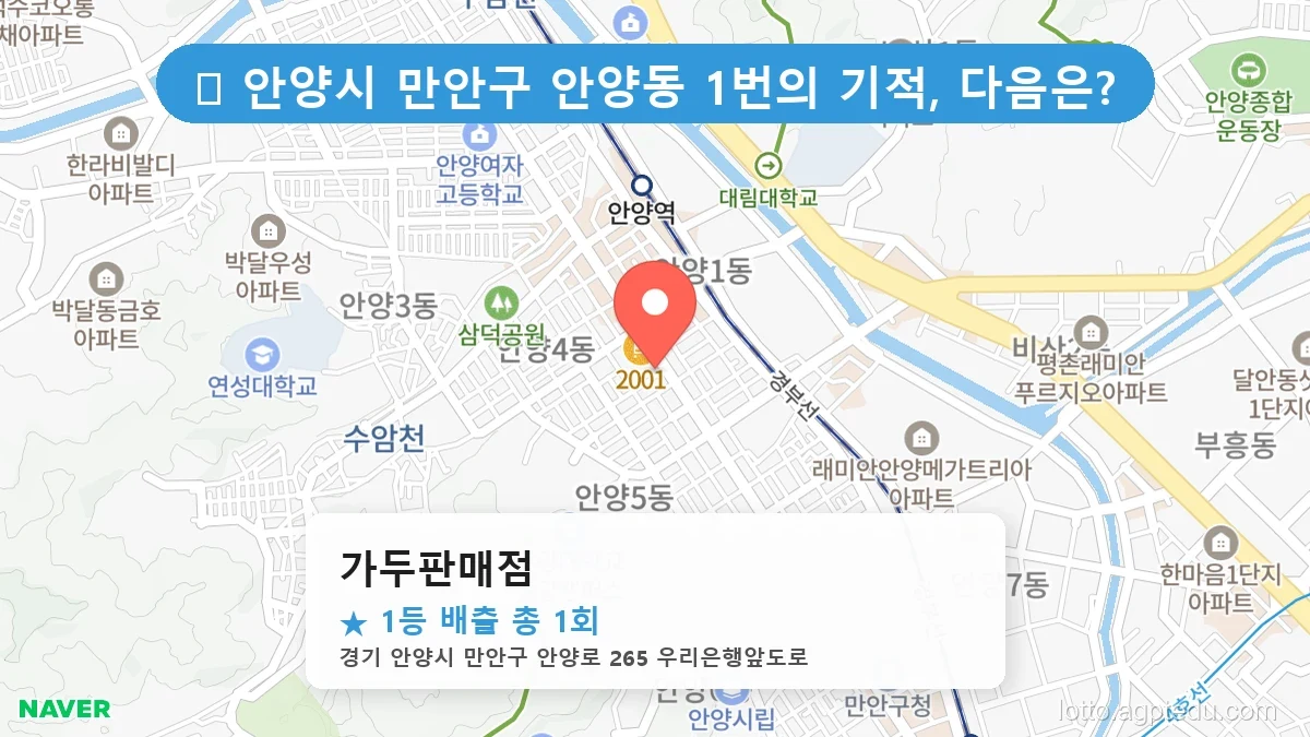 경기 안양시 만안구 안양동 안양동 로또 명당 가두판매점 1등 당첨 배출점 전경