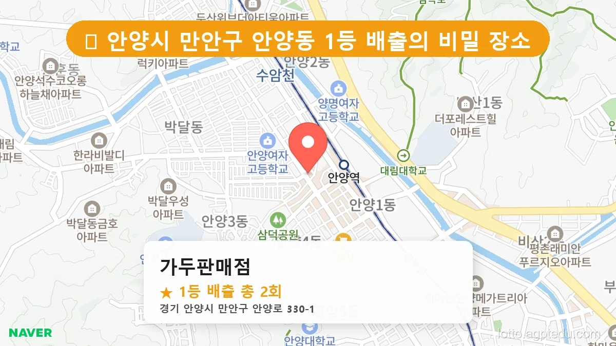 경기 안양시 만안구 안양동 안양동 로또 명당 가두판매점 1등 당첨 배출점 전경
