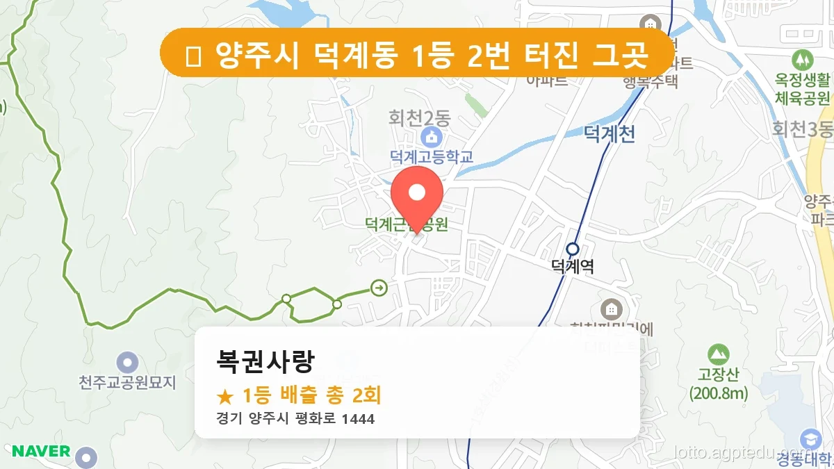 [2026 경기 양주시 덕계동 로또 명당 BEST] 숨겨진 명당 발견! 당첨자들의 성지