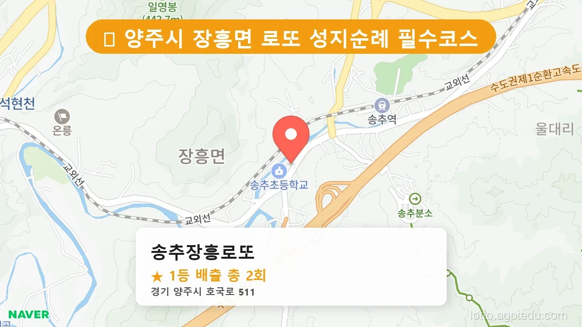 [2026 경기 양주시 장흥면 로또 명당 BEST 2] 데이터로 본 당첨 확률 높은 매장 추천