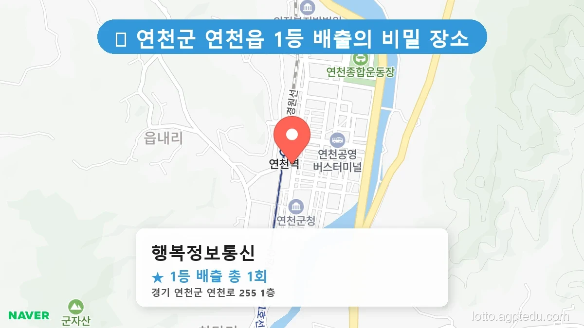 [2026 경기 연천군 연천읍 로또 명당 BEST] 1등 배출 판매점 리스트 완벽 정리