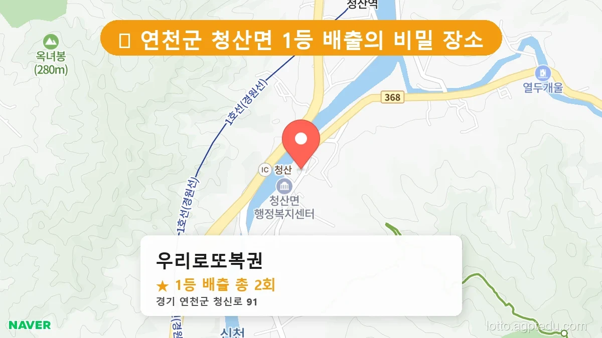 [2026 경기 연천군 청산면 로또 명당 BEST] 숨겨진 명당 발견! 당첨자들의 성지