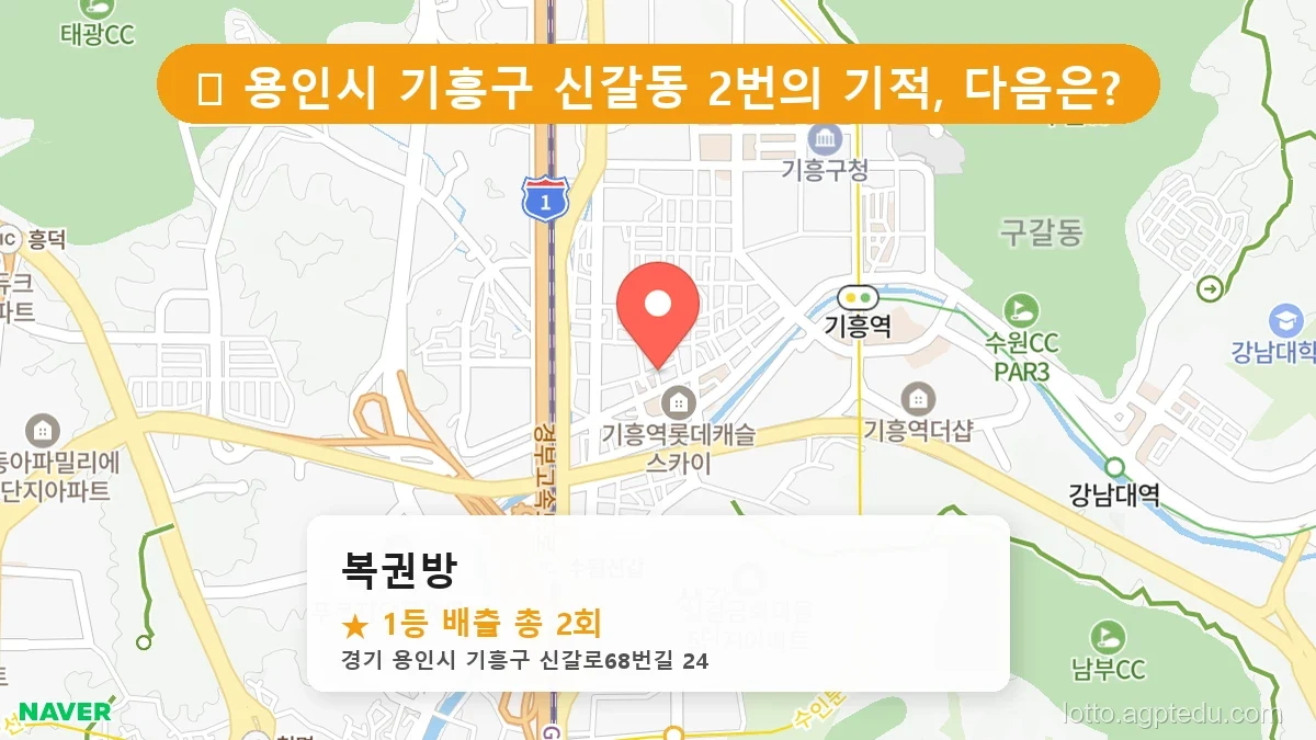 [2026 경기 용인시 기흥구 신갈동 로또 명당 BEST] 지역 주민만 아는 1등 배출점 리스트