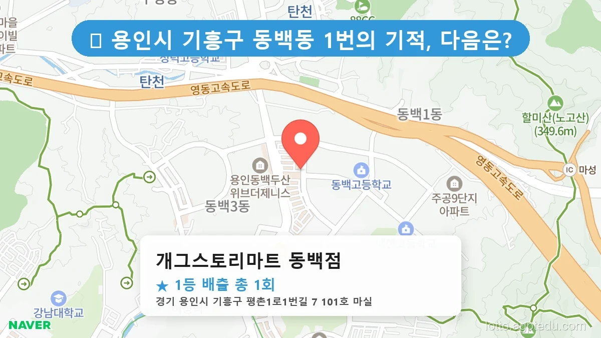 [2026 경기 용인시 기흥구 동백동 로또 명당 BEST] 데이터로 본 당첨 확률 높은 매장 추천