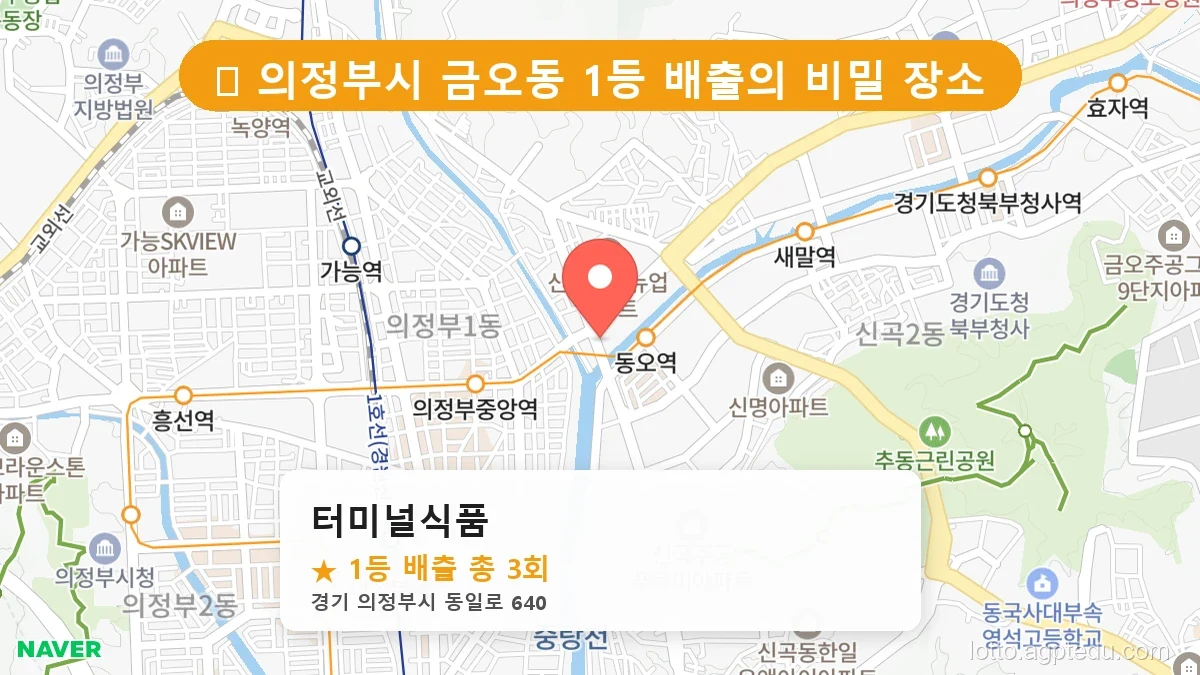 [2026 경기 의정부시 금오동 로또 명당 BEST 4] 당첨 기운 가득한 판매점 총정리