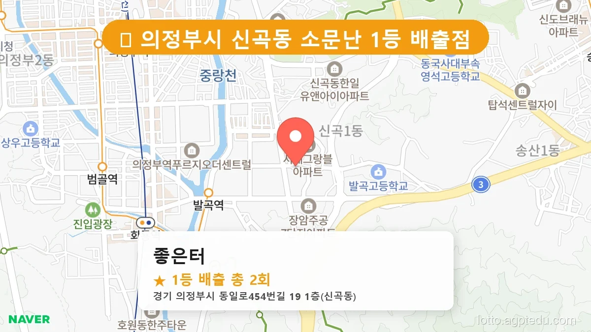 경기 의정부시 신곡동 신곡동 로또 명당 좋은터 1등 당첨 배출점 전경