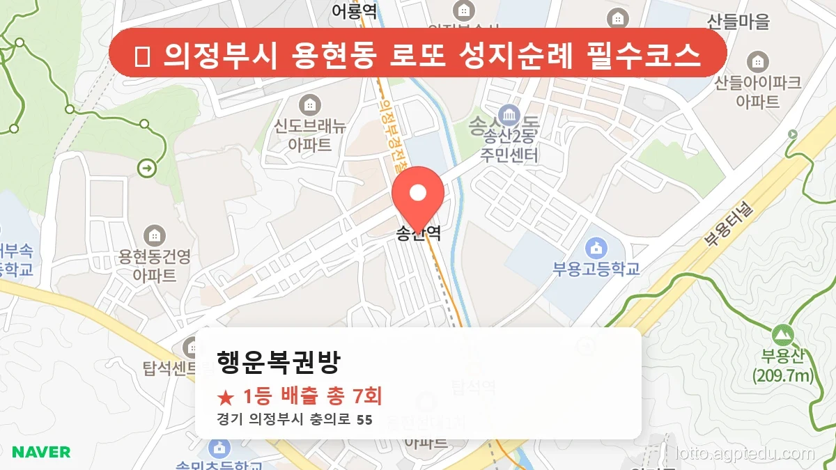 [2026 경기 의정부시 로또 명당 TOP 10] 1등 최다 배출 판매점 리스트 완벽 정리