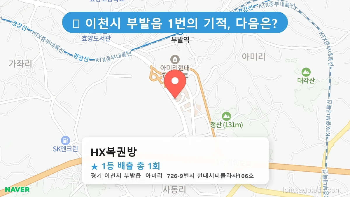 경기 이천시 부발읍 부발읍 로또 명당 HX복권방 1등 당첨 배출점 전경