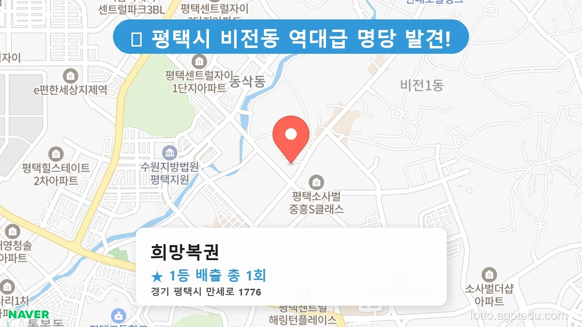 경기 평택시 비전동 비전동 로또 명당 희망복권 1등 당첨 배출점 전경