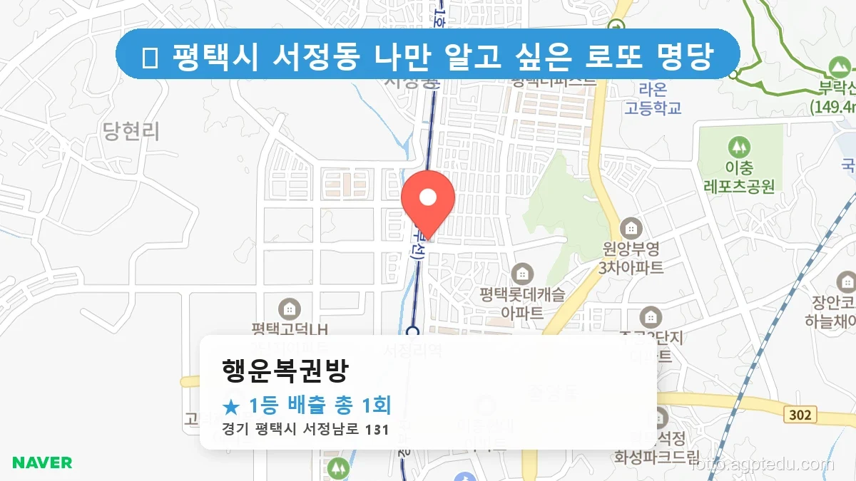 경기 평택시 서정동 서정동 로또 명당 행운복권방 1등 당첨 배출점 전경