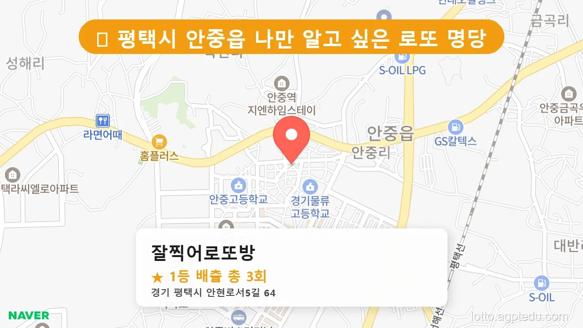 경기 평택시 안중읍 안중읍 로또 명당 잘찍어로또방 1등 당첨 배출점 전경
