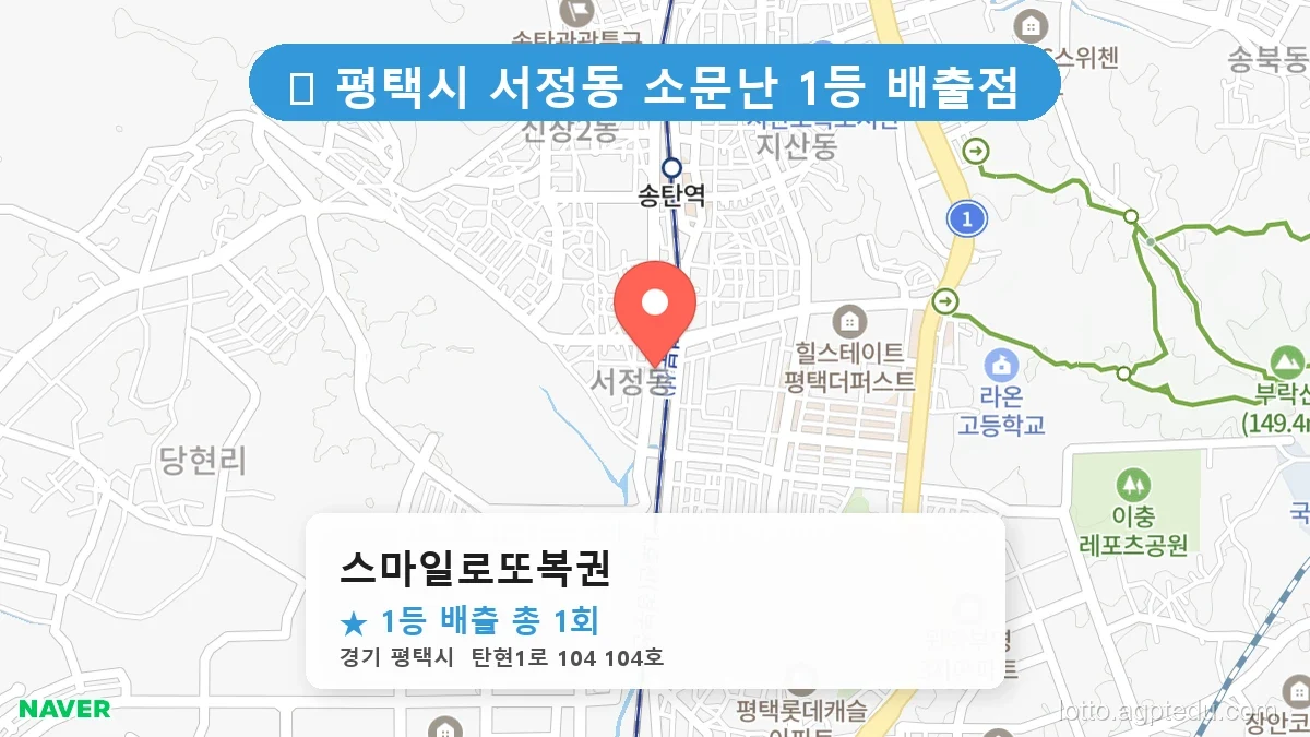 경기 평택시 서정동 서정동 로또 명당 스마일로또복권 1등 당첨 배출점 전경