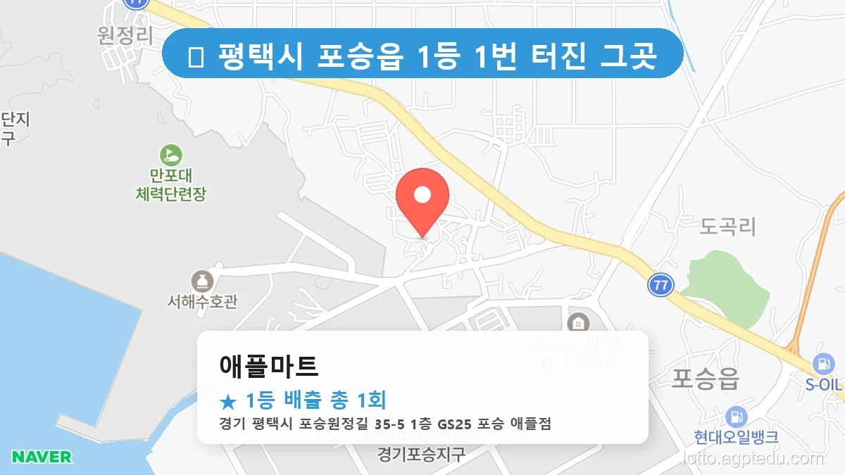 경기 평택시 포승읍 포승읍 로또 명당 애플마트 1등 당첨 배출점 전경