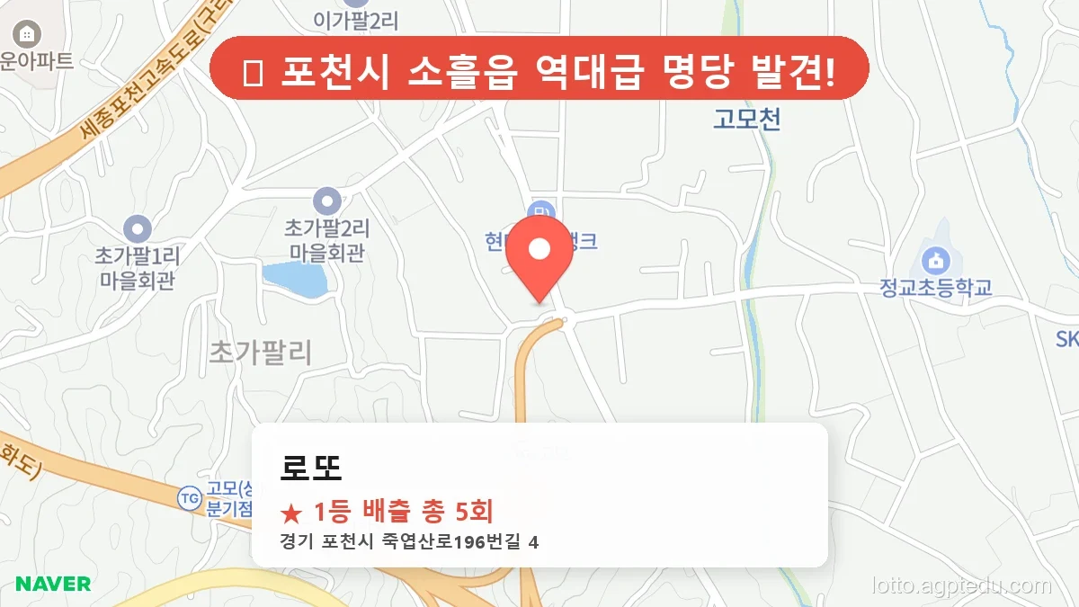 경기 포천시 소흘읍 소흘읍 로또 명당 로또 1등 당첨 배출점 전경