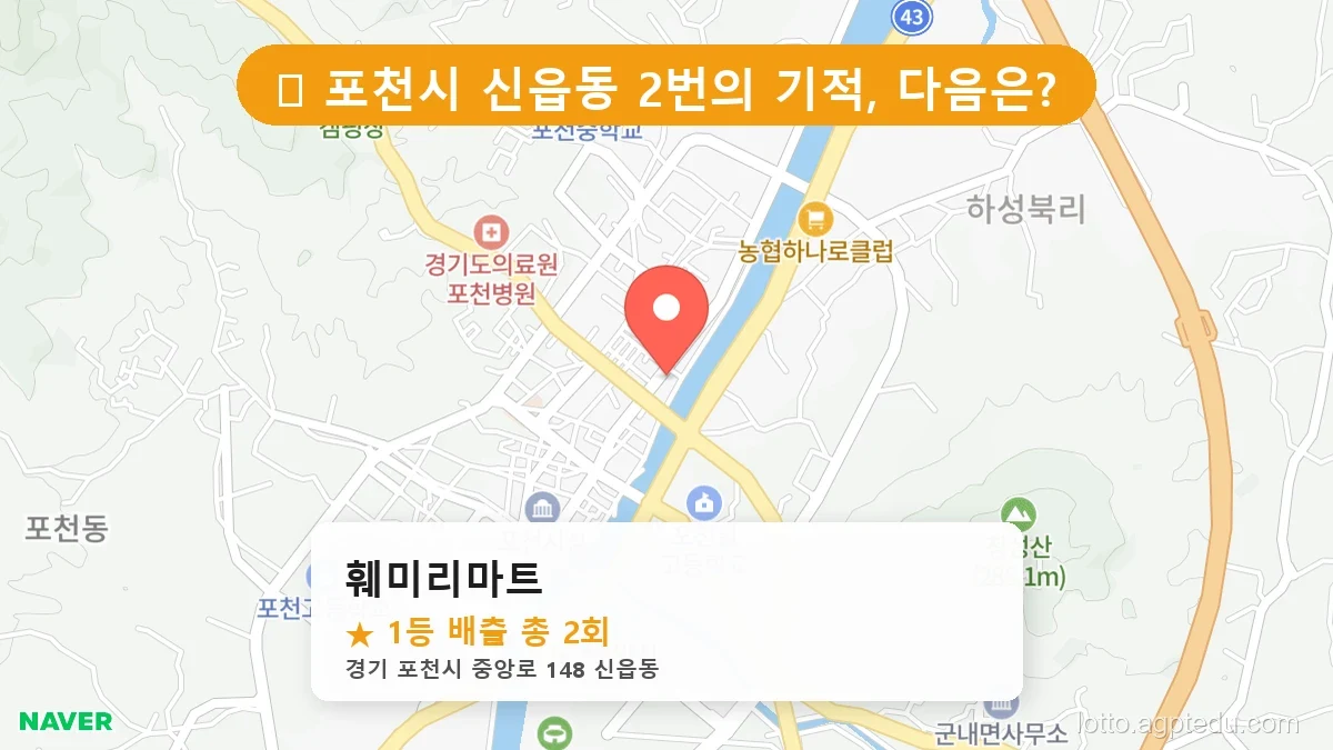 [2026 경기 포천시 신읍동 로또 명당 BEST 2] 지역 주민만 아는 1등 배출점 리스트