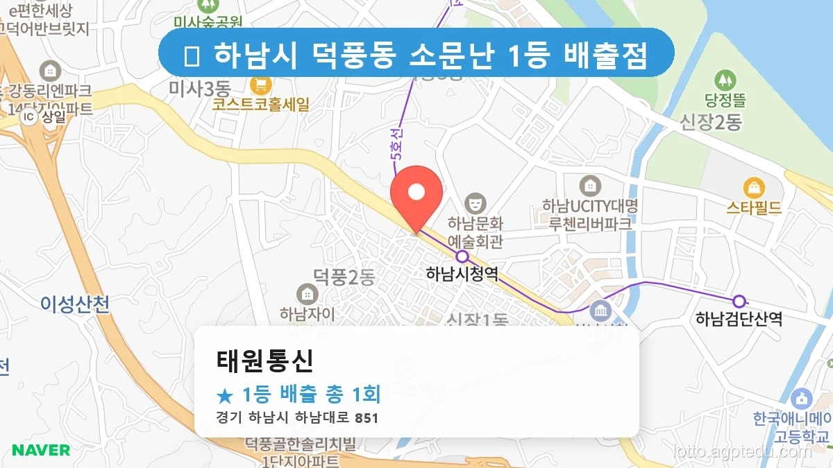경기 하남시 덕풍동 덕풍동 로또 명당 태원통신 1등 당첨 배출점 전경