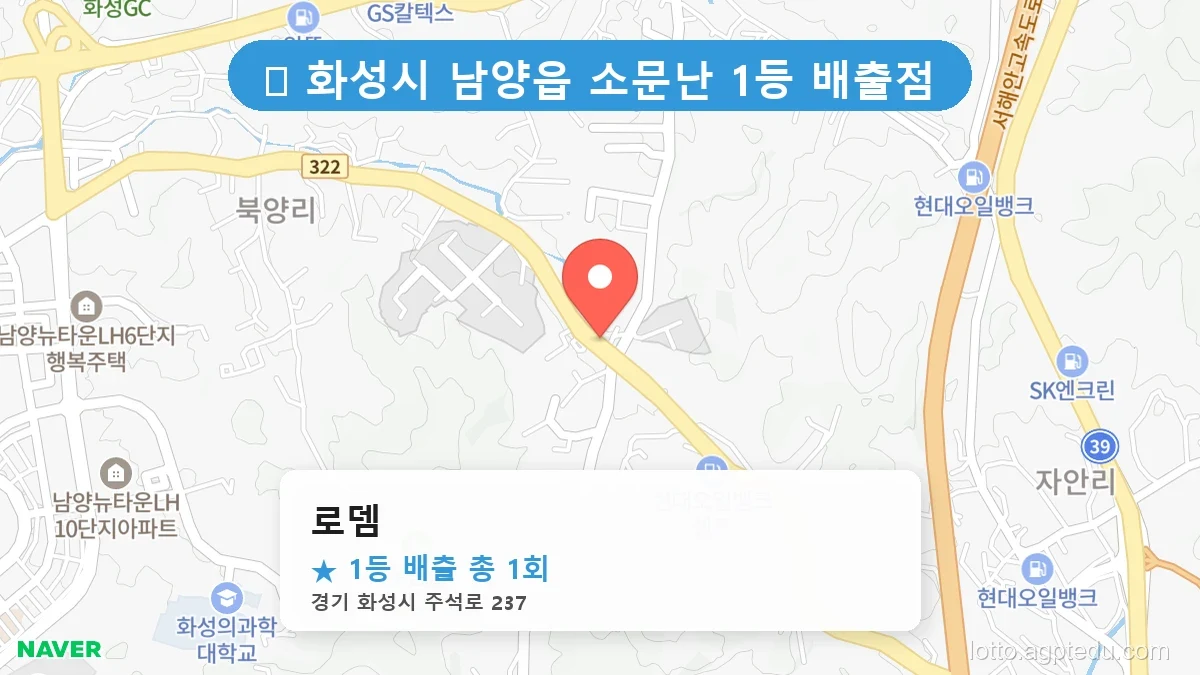 경기 화성시 남양읍 남양읍 로또 명당 로뎀 1등 당첨 배출점 전경