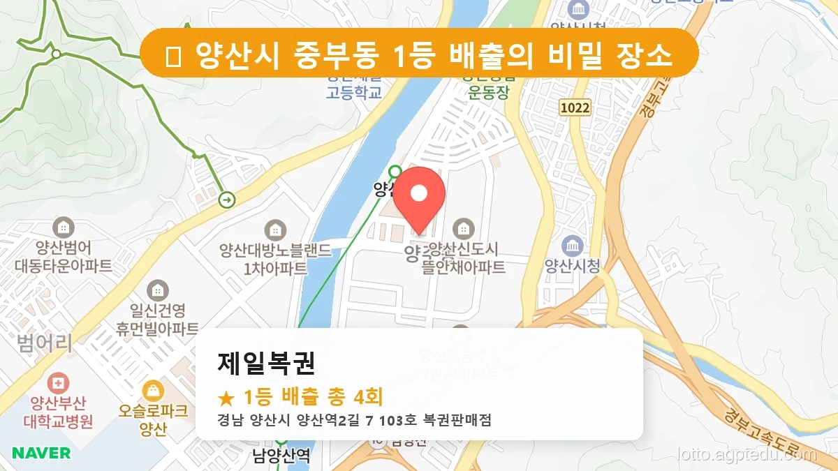 [2026 경남 양산시 중부동 로또 명당 순위 BEST 3] 나만 몰랐던 내 주변 숨은 1등 명당 찾기