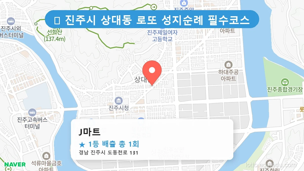 [2026 경남 진주시 상대동 로또 명당 순위 BEST 2] 내비게이션 검색 1위! 주말마다 마비되는 로또집