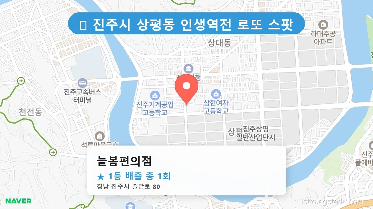 [2026 경남 진주시 상평동 로또 명당 순위 Best] 알고 보니 코앞? 우리 동네 1등 배출점 완벽 정리