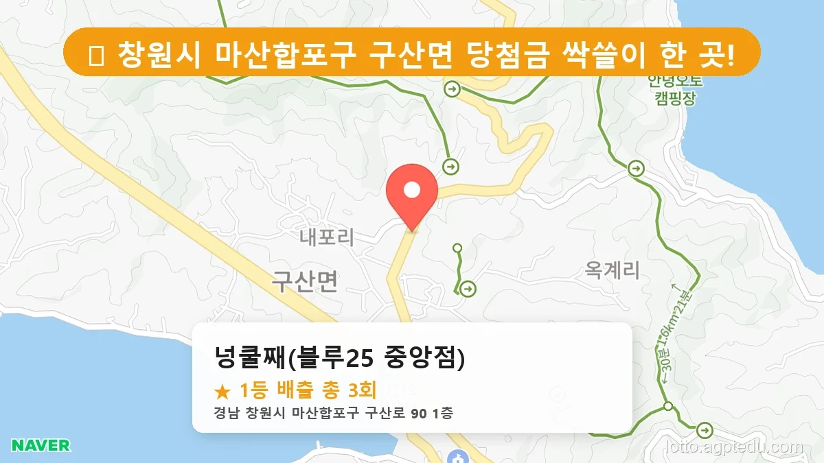[2026 경남 창원시 마산합포구 구산면 로또 명당 순위 Best] 수십억 당첨자가 다녀간 기적의 명당 위치