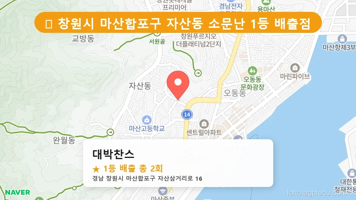 [2026 경남 창원시 마산합포구 자산동 로또 명당 순위 Best] 조회수 폭발! 동네 주민들이 꽁꽁 숨긴 1등 스팟