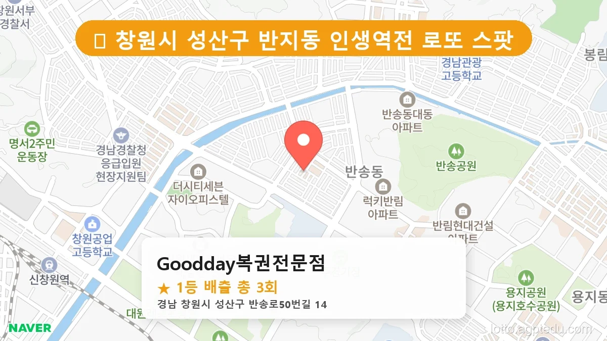 [2026 경남 창원시 성산구 반지동 로또 명당 순위 Best] 당첨 기운 가득한 판매점 총정리