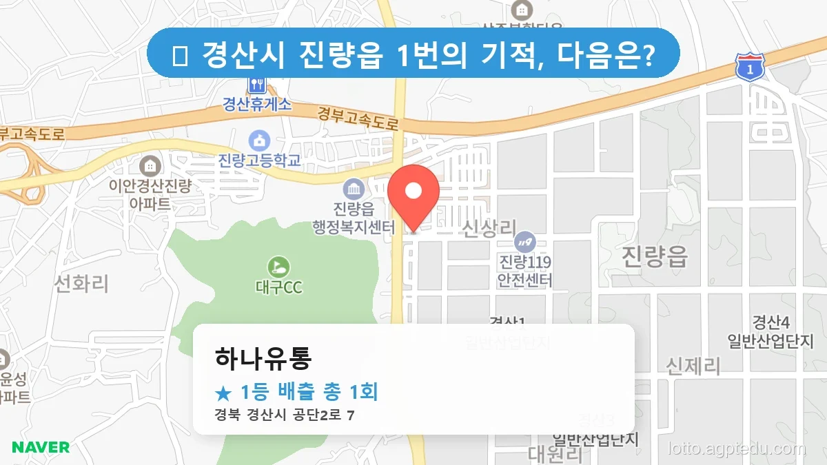 [2026 경북 경산시 진량읍 로또 명당 순위 BEST 2] 내비게이션 검색 1위! 주말마다 마비되는 로또집