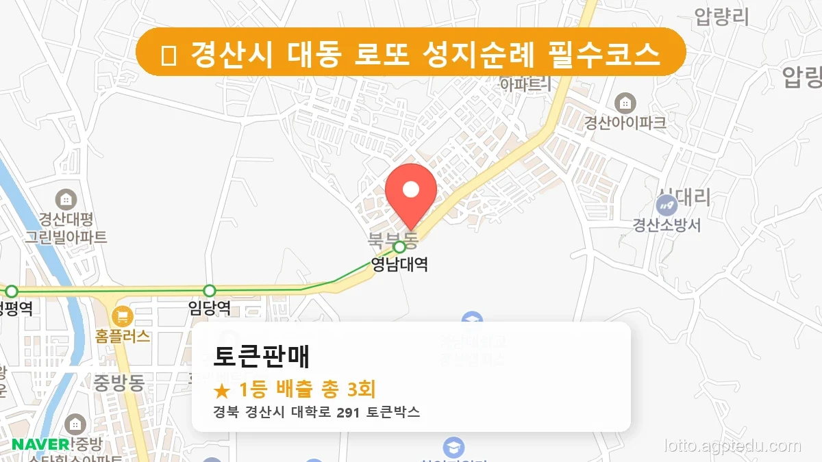 [2026 경북 경산시 대동 로또 명당 순위 Best] 내비게이션 검색 1위! 주말마다 마비되는 로또집