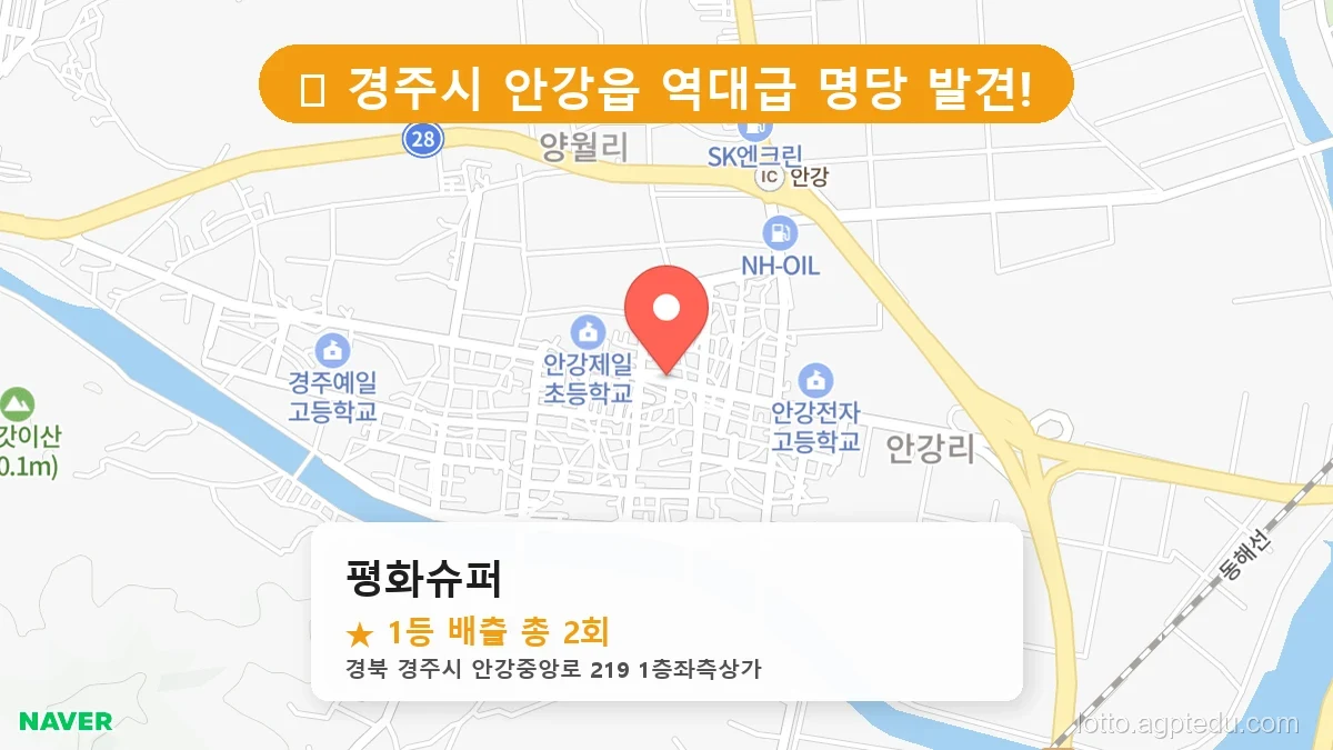 [2026 경북 경주시 안강읍 로또 명당 순위 BEST 2] 당첨 기운 가득한 판매점 총정리