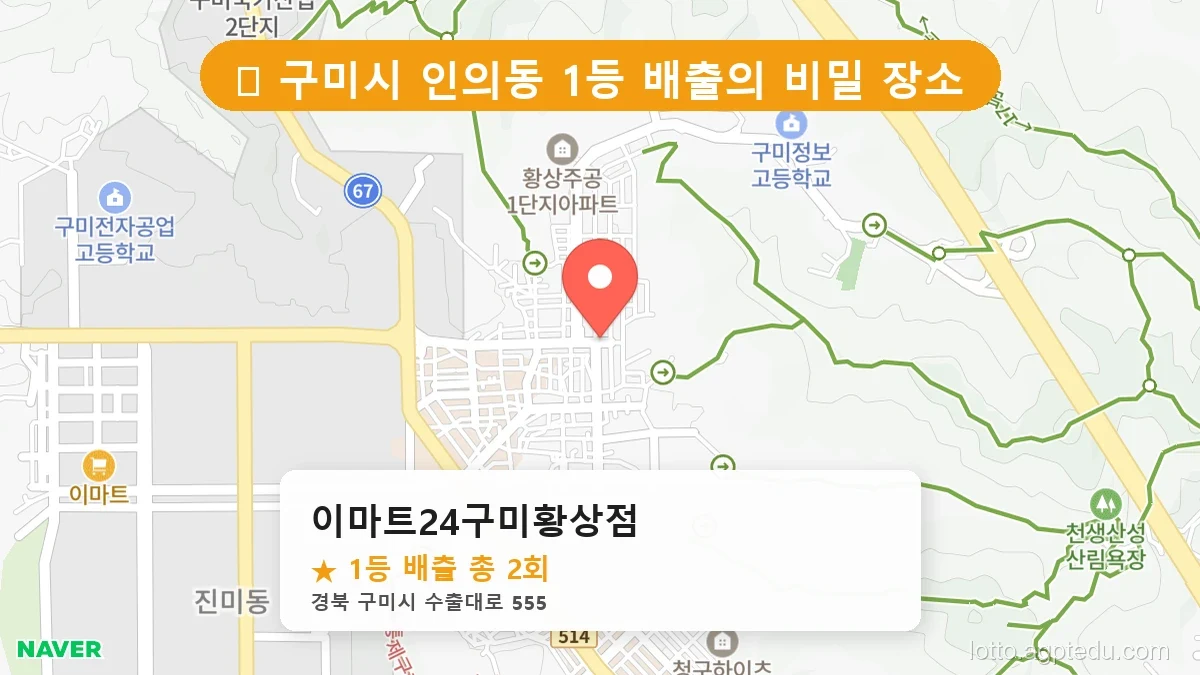 [2026 경북 구미시 인의동 로또 명당 순위 BEST 2] 알고 보니 코앞? 우리 동네 1등 배출점 완벽 정리