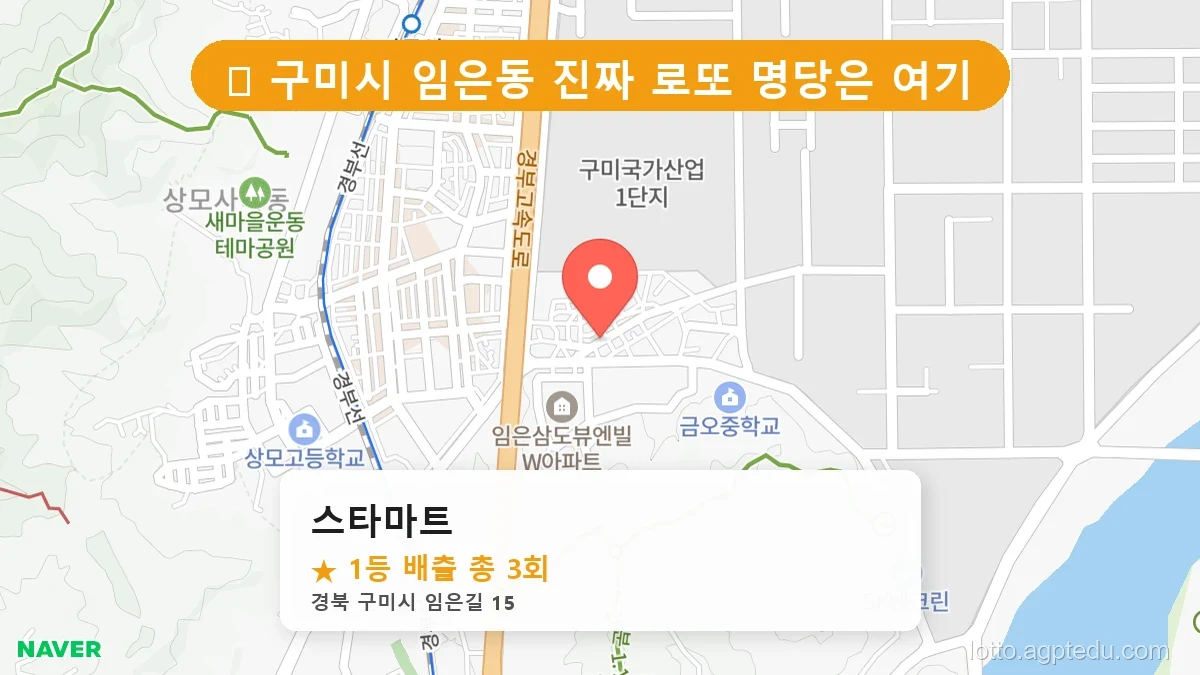 [2026 경북 구미시 임은동 로또 명당 순위 BEST 2] 이번 주 당첨 주인공이 나올 명당은?