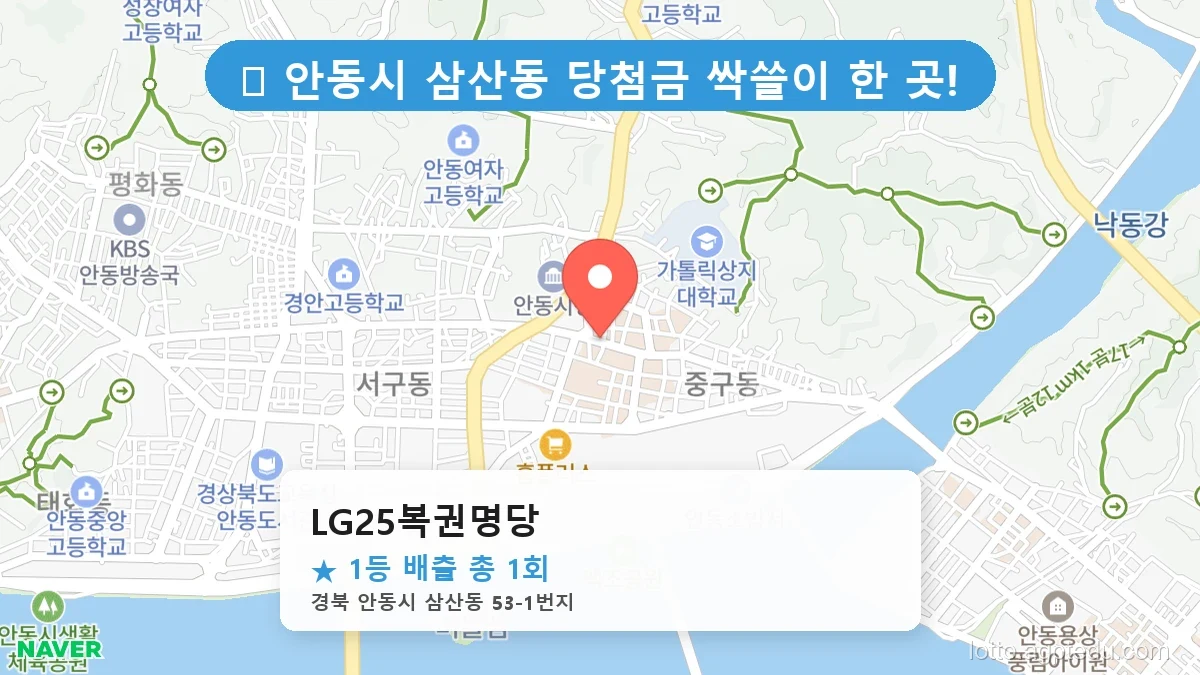[2026 경북 안동시 삼산동 로또 명당 순위 Best] 1등 배출 판매점 리스트 완벽 정리