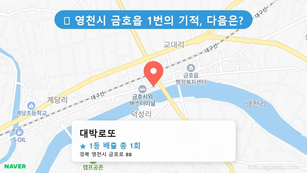 [2026 경북 영천시 금호읍 로또 명당 순위 BEST 2] 수십억 당첨자가 다녀간 기적의 명당 위치