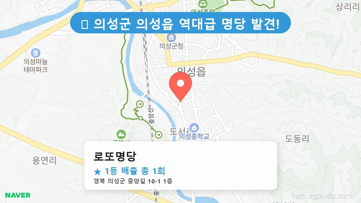 제1199회 의성군 의성읍 로또 명당 로또명당 위치 및 상세정보